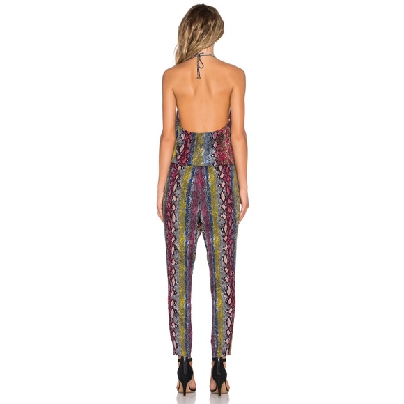 NWT ELLA MOSS Wonderlust Snake Halter Jumpsuit - Picture 4 of 7
